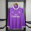 Retro Long Sleeve 17/18 Real Madrid Away Purple Jersey