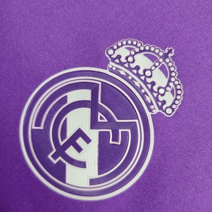 Retro Long Sleeve 17/18 Real Madrid Away Purple Jersey
