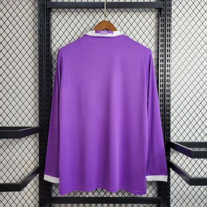 Retro Long Sleeve 17/18 Real Madrid Away Purple Jersey