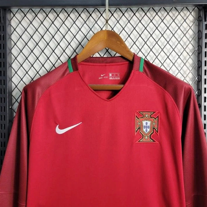 Retro 2016 Portugal Home Long Sleeve Jersey