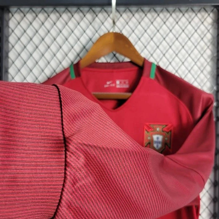 Retro 2016 Portugal Home Long Sleeve Jersey