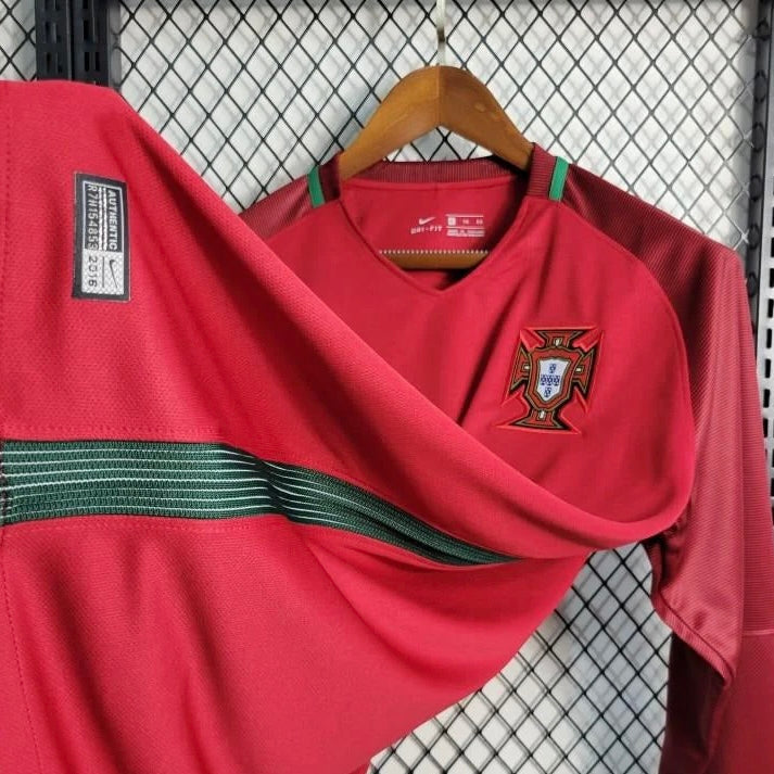 Retro 2016 Portugal Home Long Sleeve Jersey