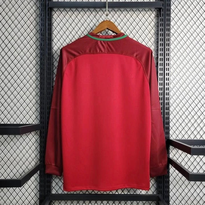 Retro 2016 Portugal Home Long Sleeve Jersey