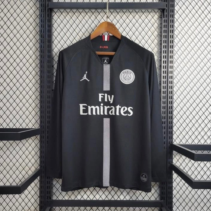 Retro Long Sleeve 18/19 PSG Black Jersey