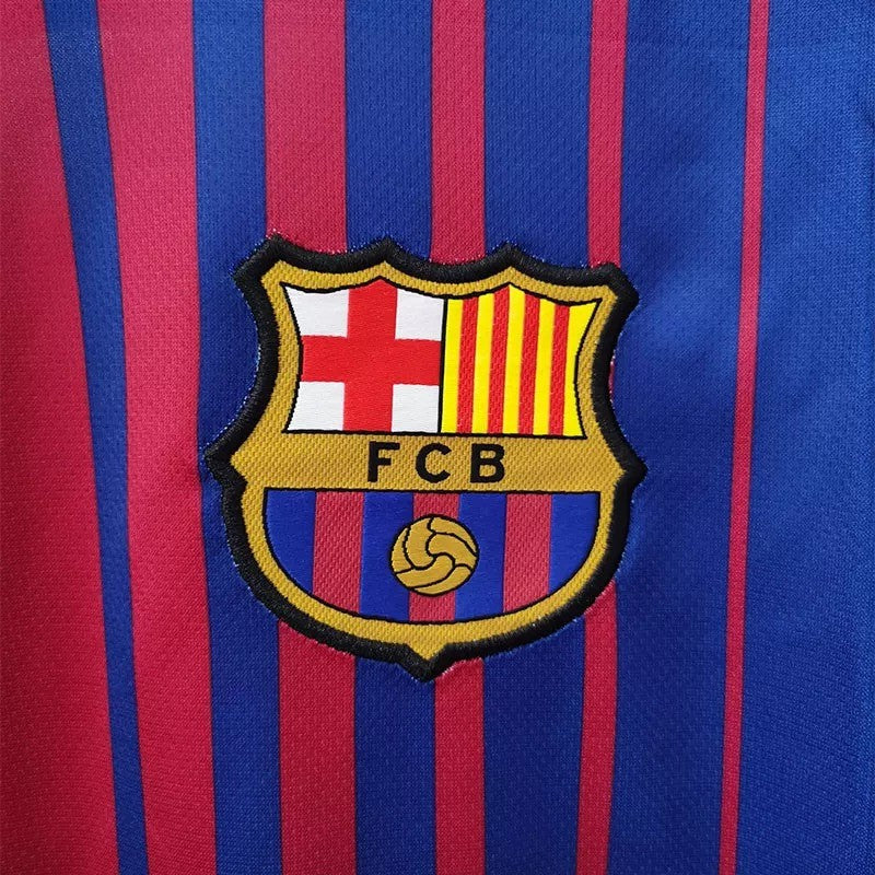 Retro 17/18 Barcelona Home Soccer Jersey