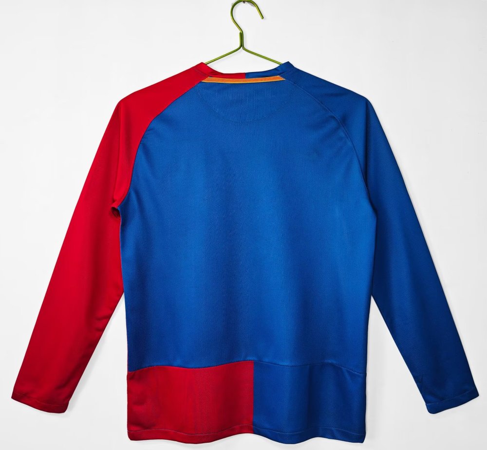 Retro 08/09 Barcelona Home Long Sleeve Soccer Jersey