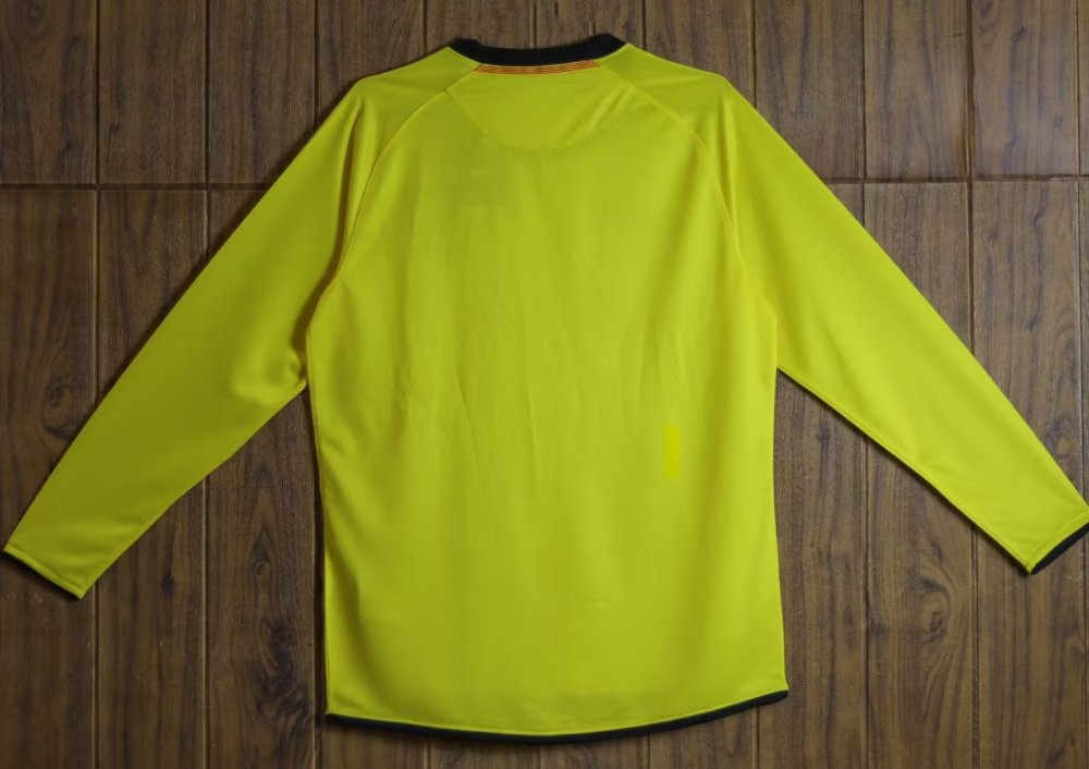 Retro 08/09 Barcelona Yellow Long Sleeve Soccer Jersey