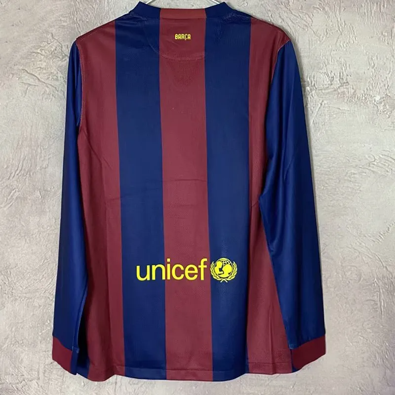 Retro 14/15 Barcelona Home Long Sleeve Soccer Jersey