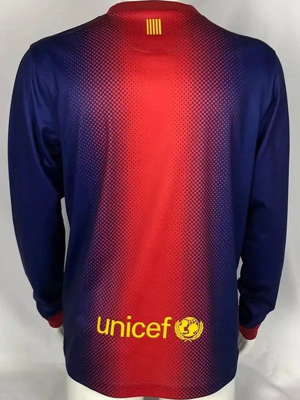 Retro 12/13 Barcelona Home Long Sleeve Soccer Jersey