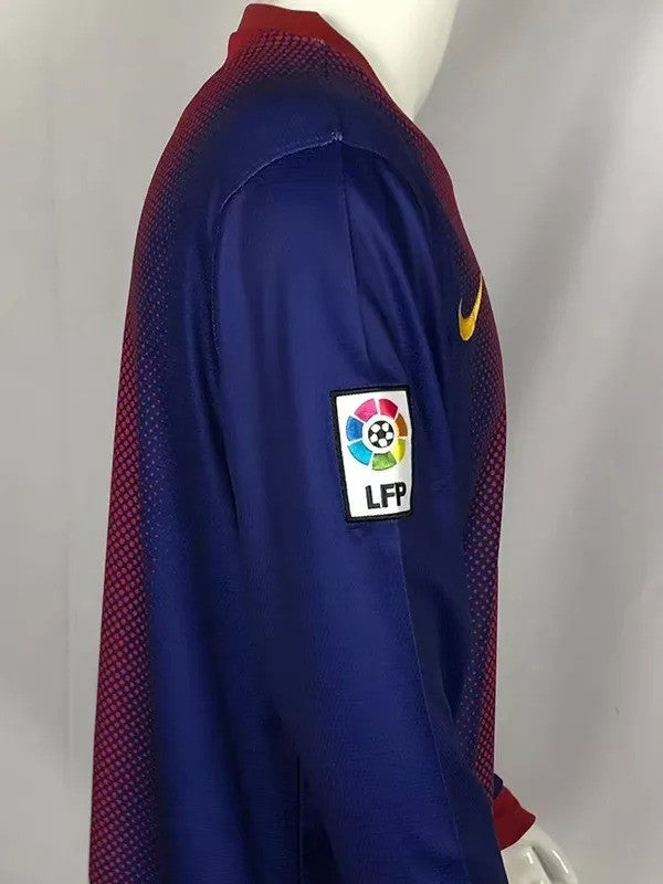 Retro 12/13 Barcelona Home Long Sleeve Soccer Jersey