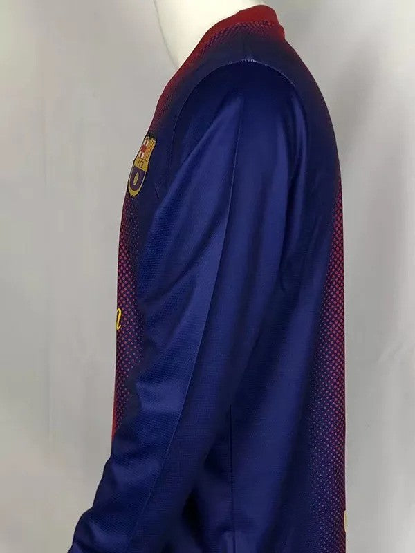 Retro 12/13 Barcelona Home Long Sleeve Soccer Jersey