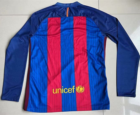 Retro 16/17 Barcelona Home Long Sleeve Soccer Jersey