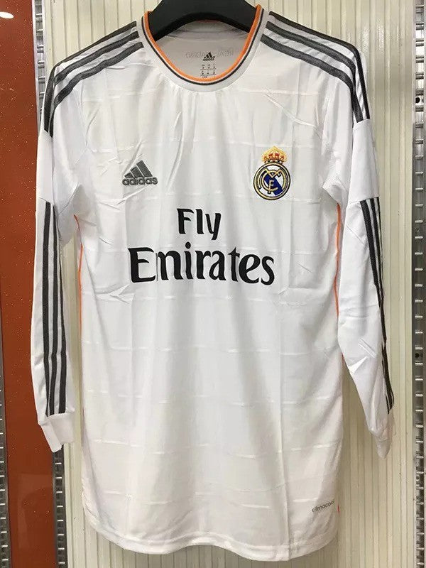 Retro 13/14 Real Madrid Home Long Sleeve Soccer Jersey