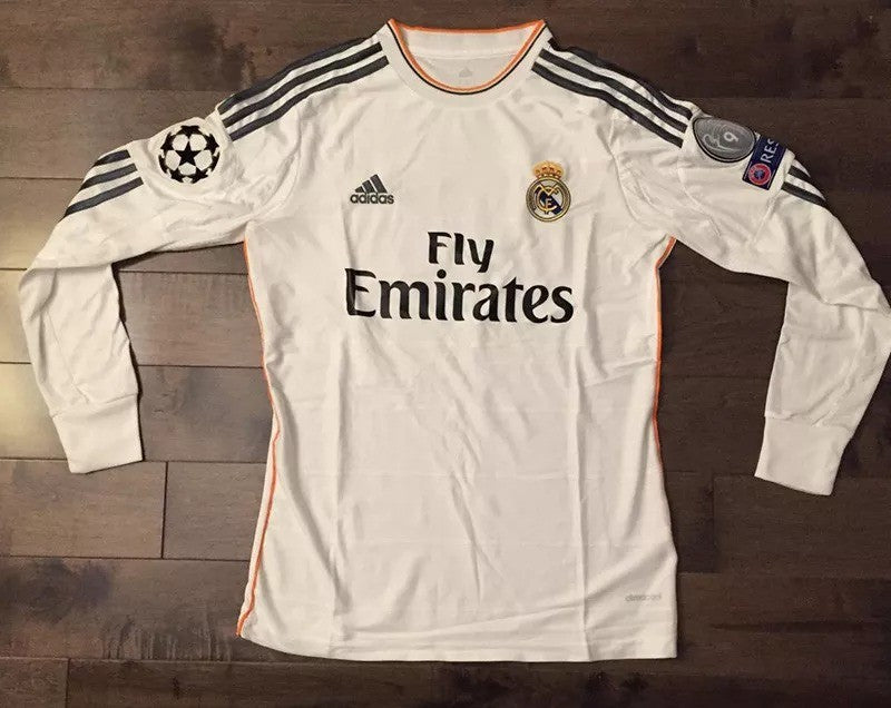 Retro 13/14 Real Madrid Home Long Sleeve Soccer Jersey