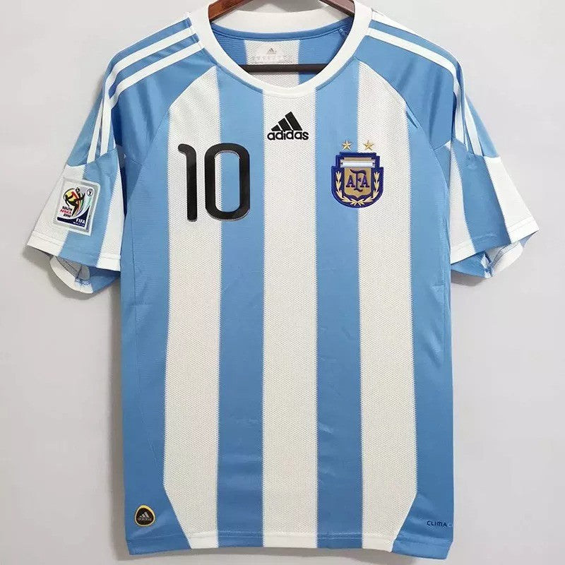 Retro 2010 Argentina Home Soccer Jersey