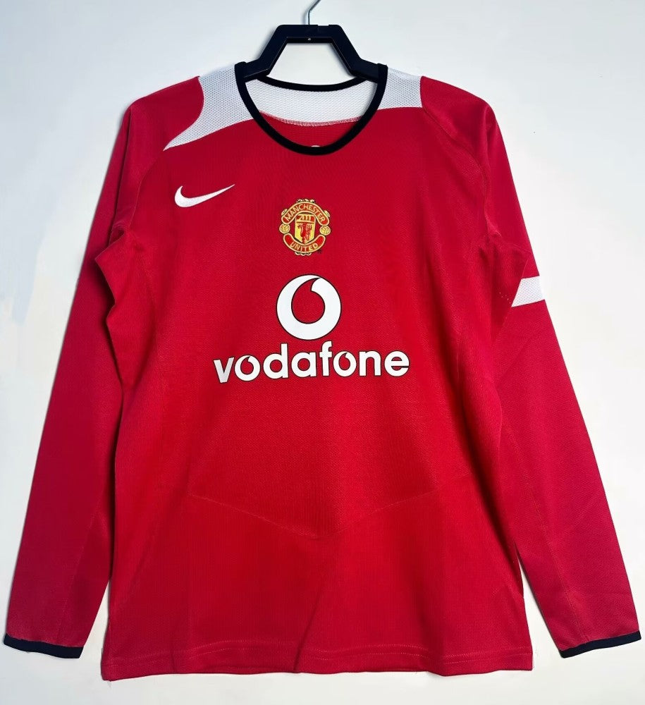 Retro 04/06 Manchester United Home Long Sleeve Soccer Jersey