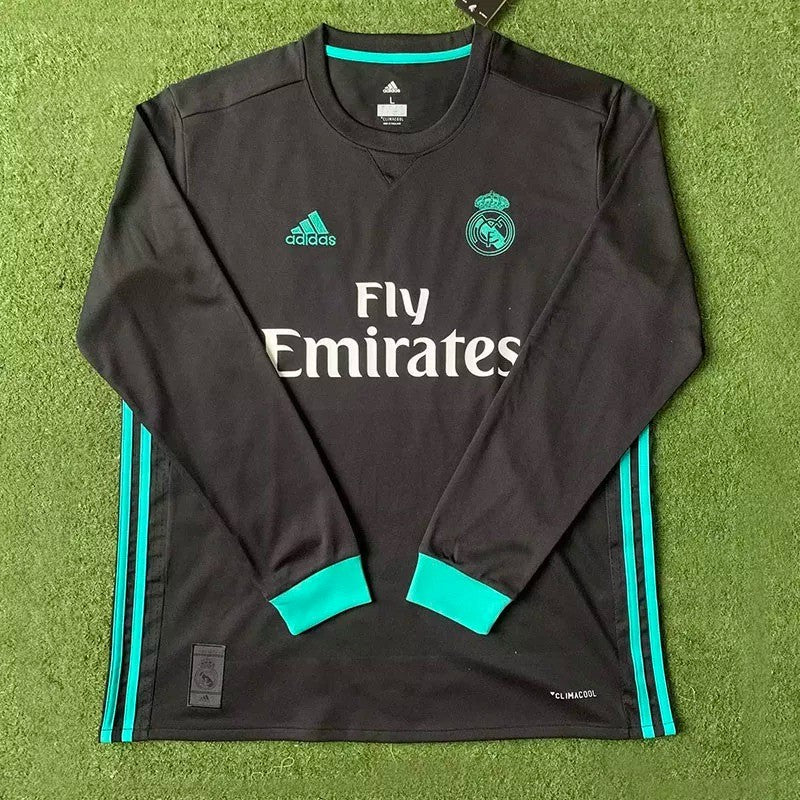 Retro 17/18 Real Madrid Away Long Sleeve Soccer Jersey