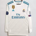 Retro 17/18 Real Madrid Home Long Sleeve Soccer Jersey