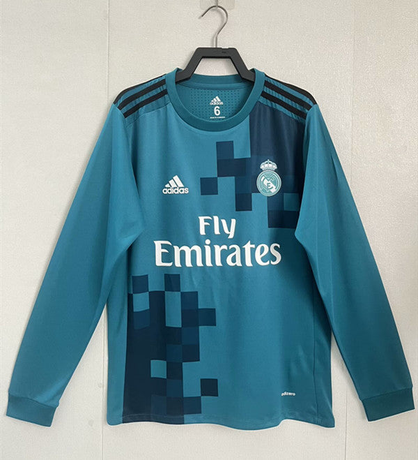 Retro 17/18 Real Madrid Third Long Sleeve Soccer Jersey