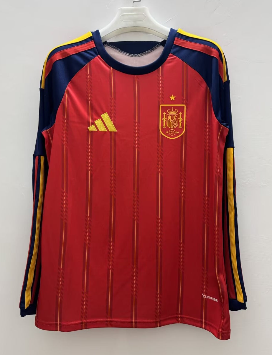 2026 World Cup Spain Home Long Sleeve Jersey front